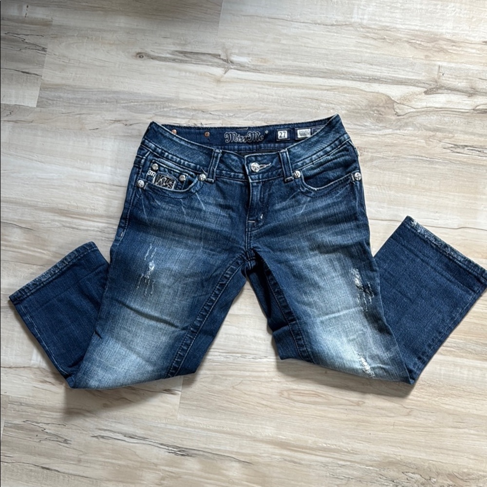 Miss Me Blue Capris Jeans with Vintage Fade